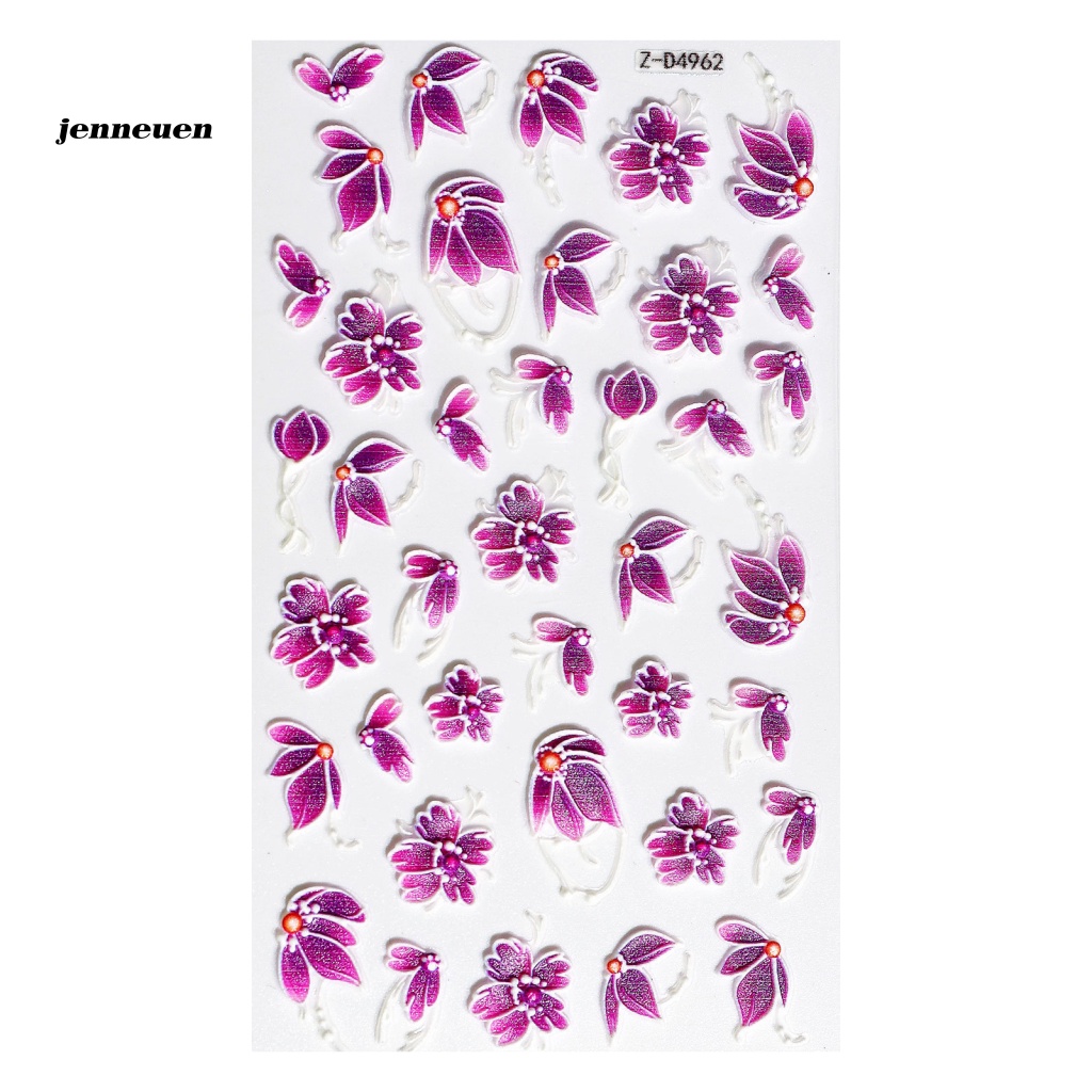 Miếng Dán Trang Trí Móng Tay Siêu Mỏng Họa Tiết Hoa Xinh Xắn