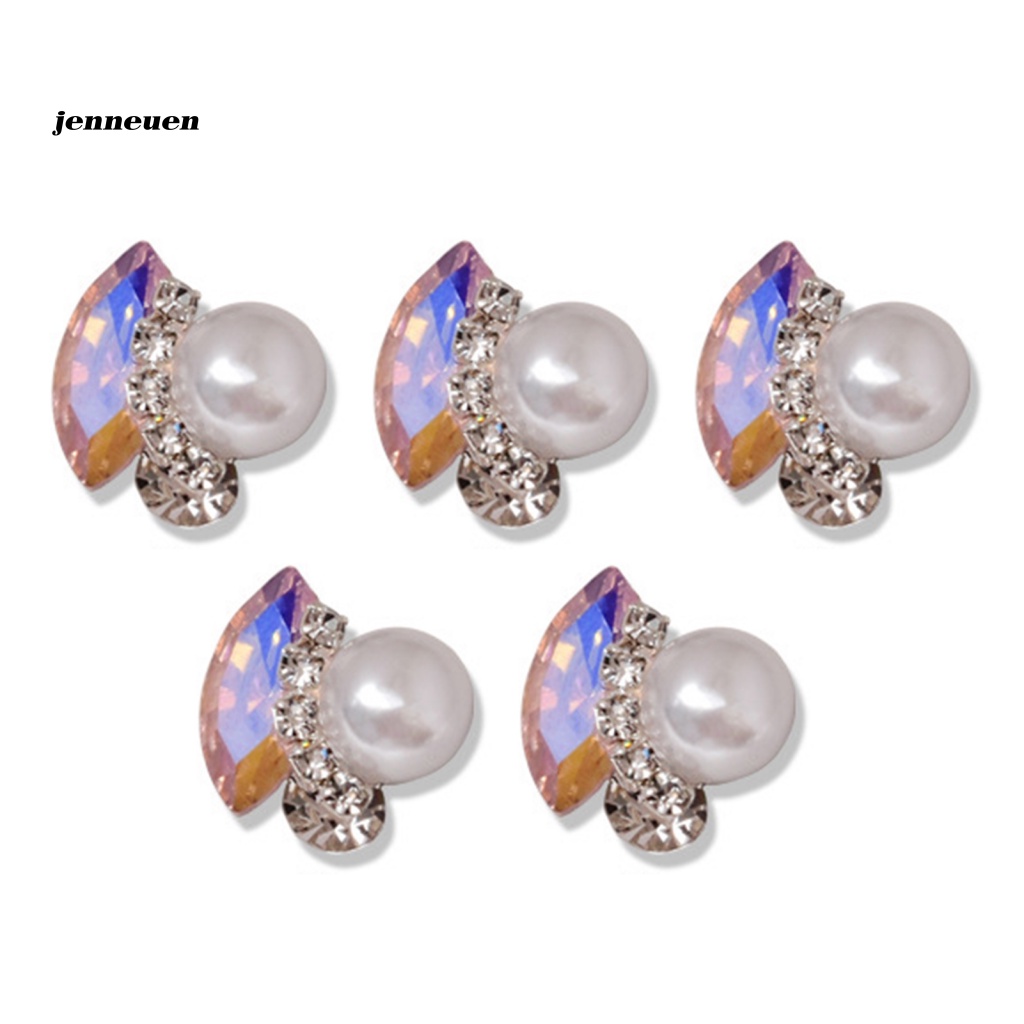 Bộ 5 Viên Pha Lê 3D Không Phai Màu Trang Trí Móng Tay Thời Trang Cho Nữ