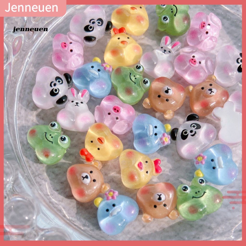 Set 10 Phụ Kiện Trang Trí Móng Tay 3D Hình Động Vật Bằng Nhựa Resin