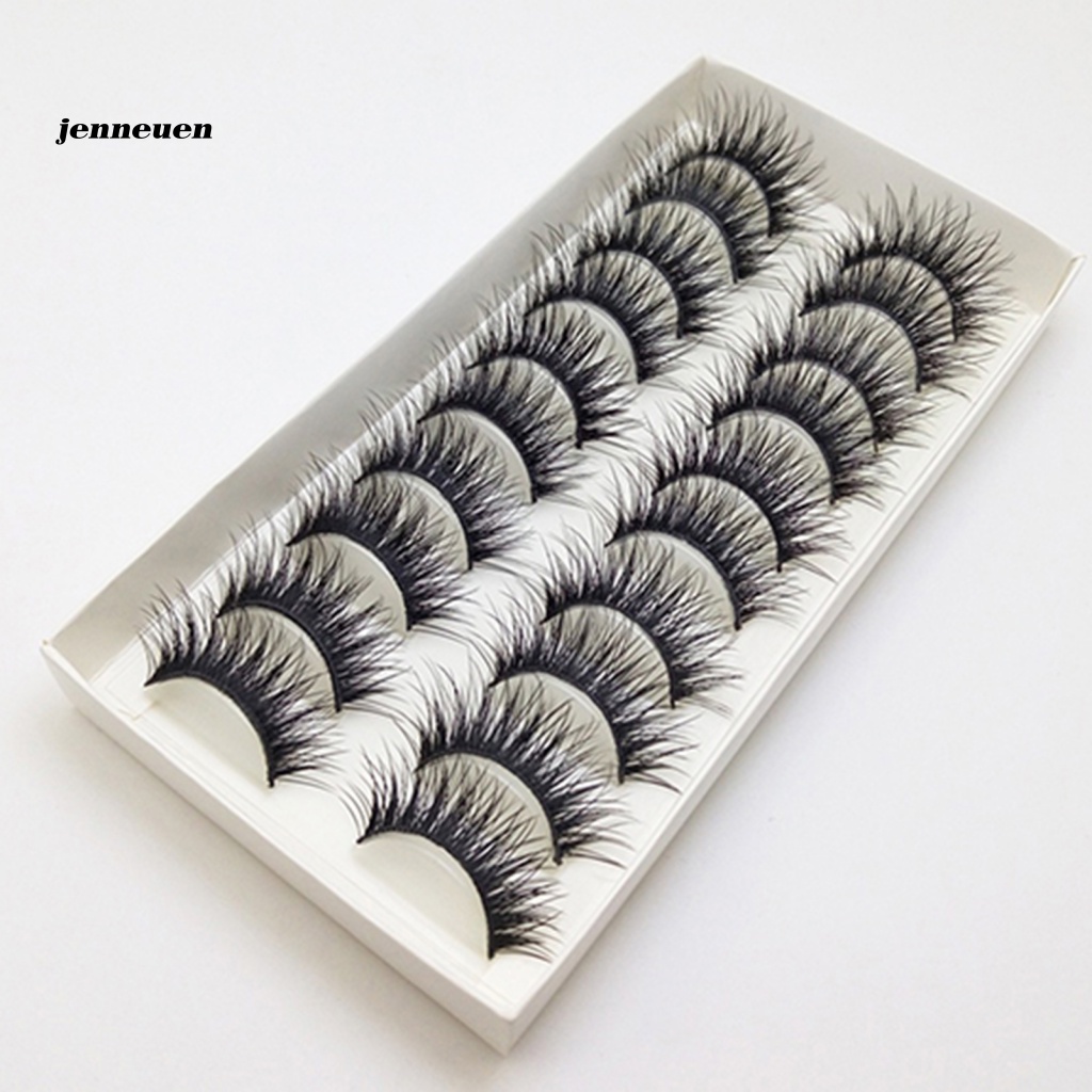 10 Cặp Lông Mi Giả Màu Đen Siêu Nhẹ Handmade Tái Sử Dụng Tiện Lợi