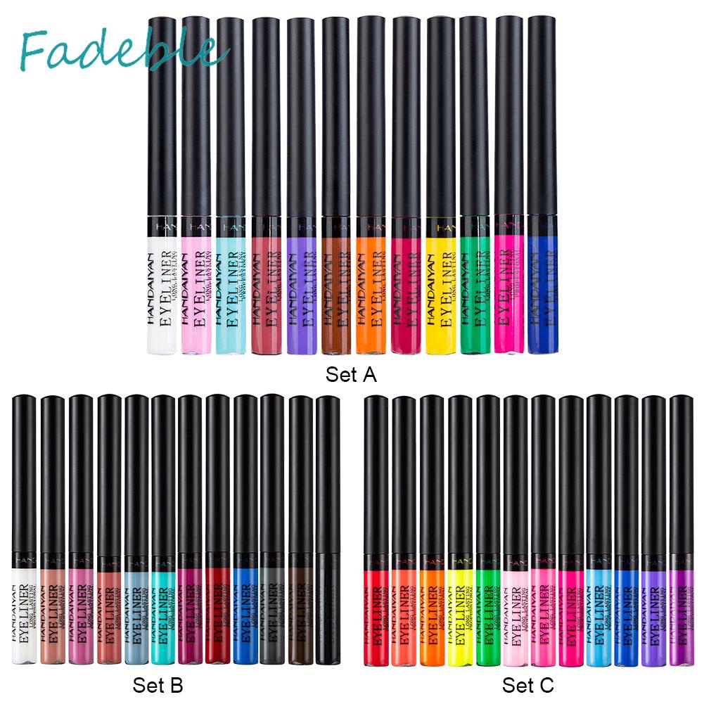 Set 12 Bút Kẻ Mắt Nhanh Khô Chống Thấm Nước Không Nhòe