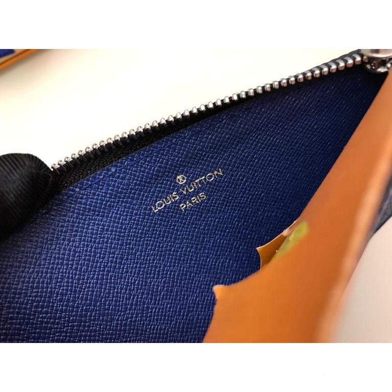 Ví Louis Vuitton M30270 Bằng Da Thật Màu Xanh Dương Có Dây Xích Dài