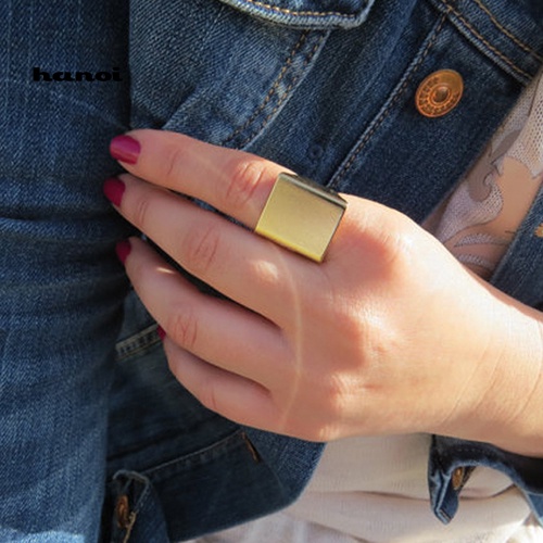Nhẫn Mặt Vuông Thiết Kế Đơn Giản Thời Trang Cho Nữ