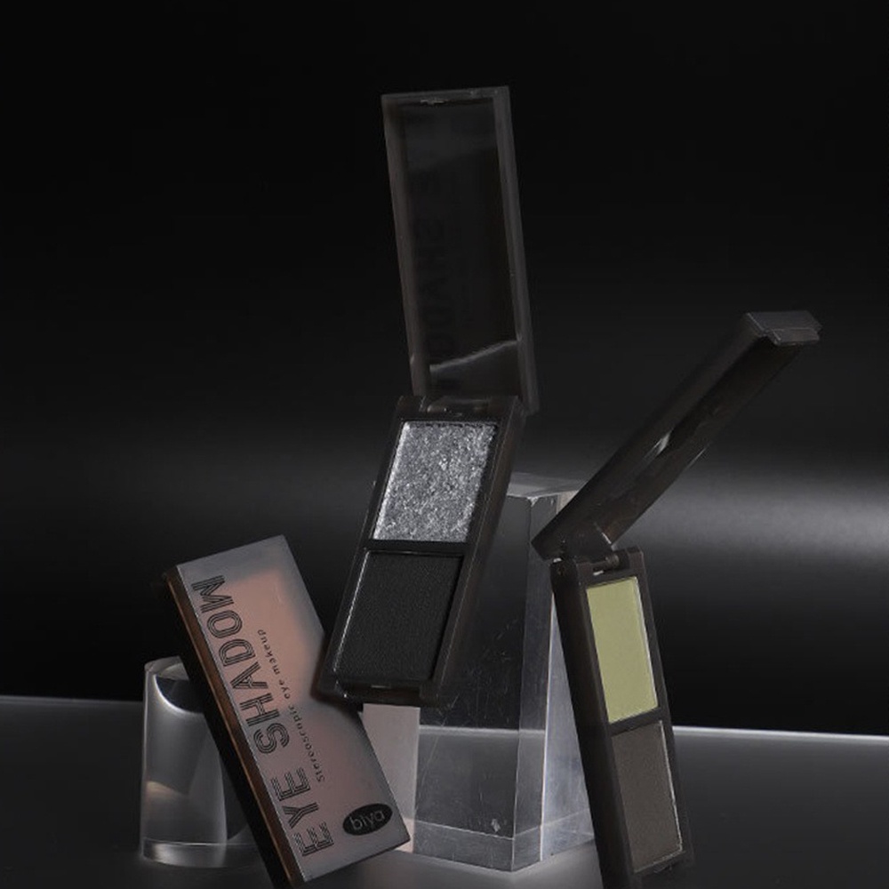 Bảng Phấn Mắt Hai Màu Lì / Nhũ Ngọc Trai Trang Điểm Mắt Khói Phong Cách Punk Cá Tính