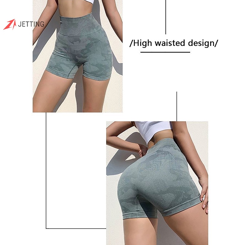 Quần Short Thể Thao Yoga Lưng Cao Co Giãn Không Đường May Họa Tiết Rằn Ri Thời Trang Mùa Hè