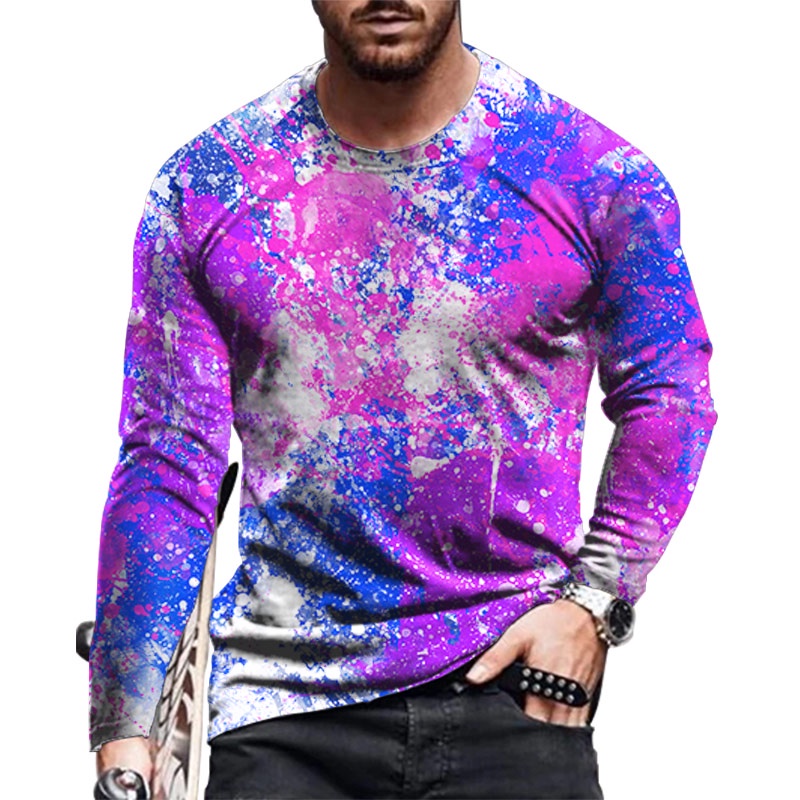 Màu Sắc Áo Thun Tay Dài In Họa Tiết graffiti 3d Phong Cách harajuku Thời Trang Cho Nam Và Nữ