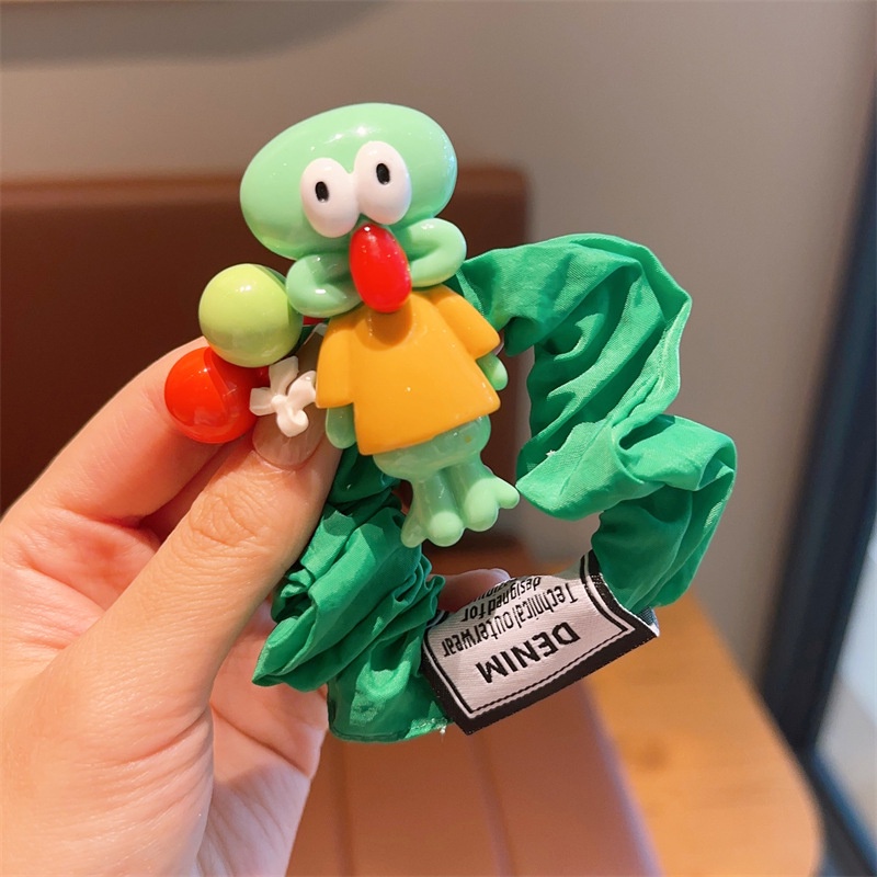 2023 cartoon ponytail scrunchy hair band spongebob squarepants cao su