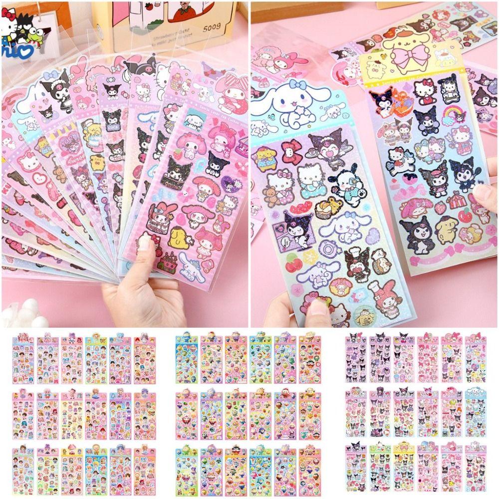 Shanrong kuromi guka sticker, cartoonkuromi handmade toy, cartoon sticker melody quà tặng sinh nhật dễ thương đáng yêu