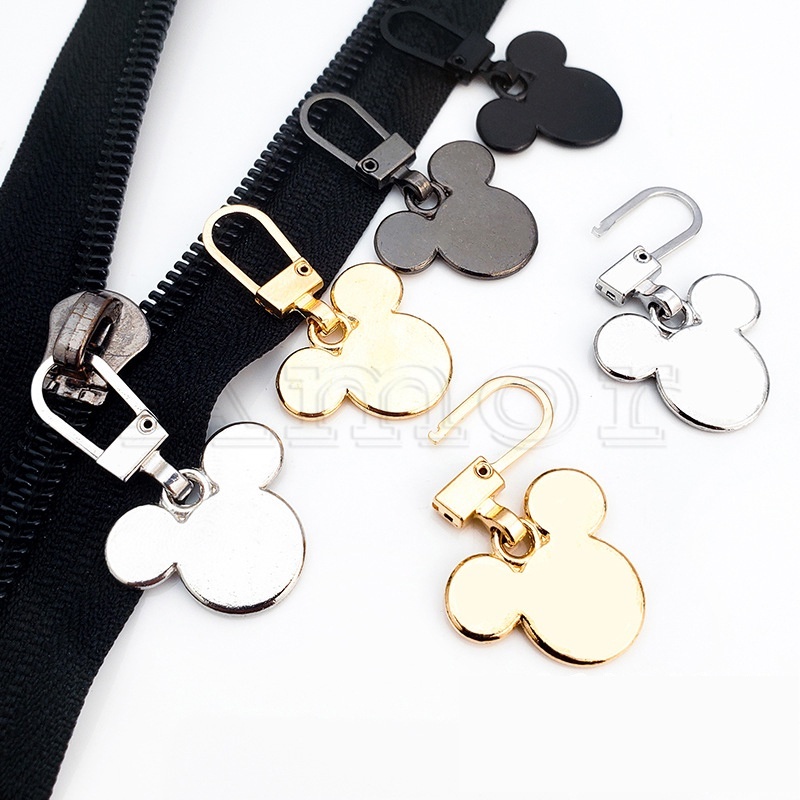 Phụ Kiện Khóa Kéo Có Thể Tháo Rời Bằng Kim Loại Hình Chuột Mickey Dùng Thay Thế Diy