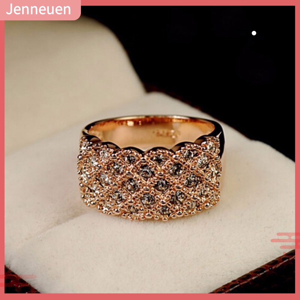 Nhẫn Đính Hôn Dát Đá Sang Trọng Cho Nữ