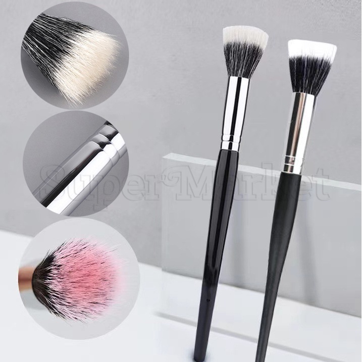 1 cái cọ màu điểm phẳng / double-layer wool đồng ống cọ má hồng / dụng cụ làm đẹp trang điểm