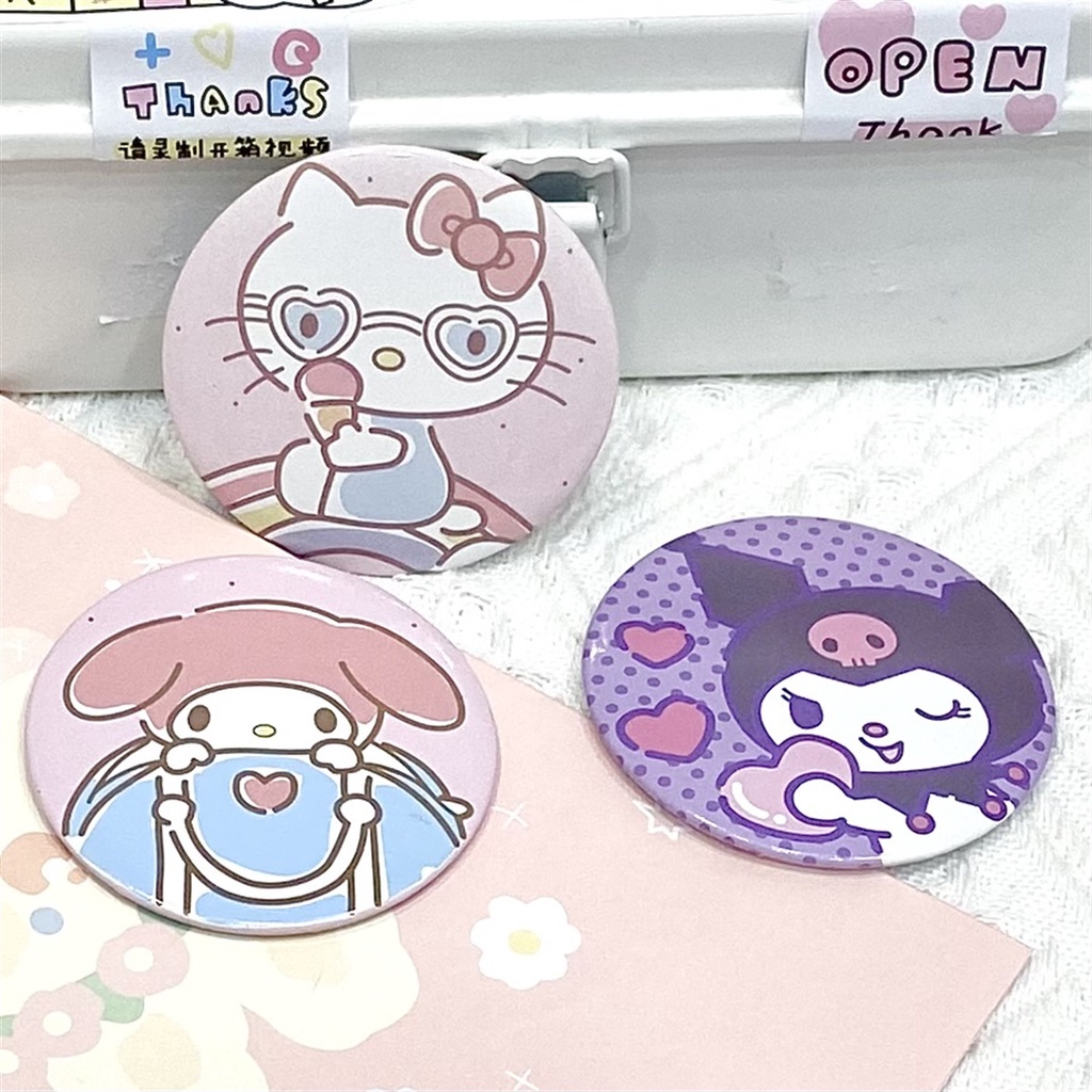 SANRIO Gương Trang Điểm Nhỏ Gọn Hình Kuromi Melody Cinnamoroll Dễ Thương H0299