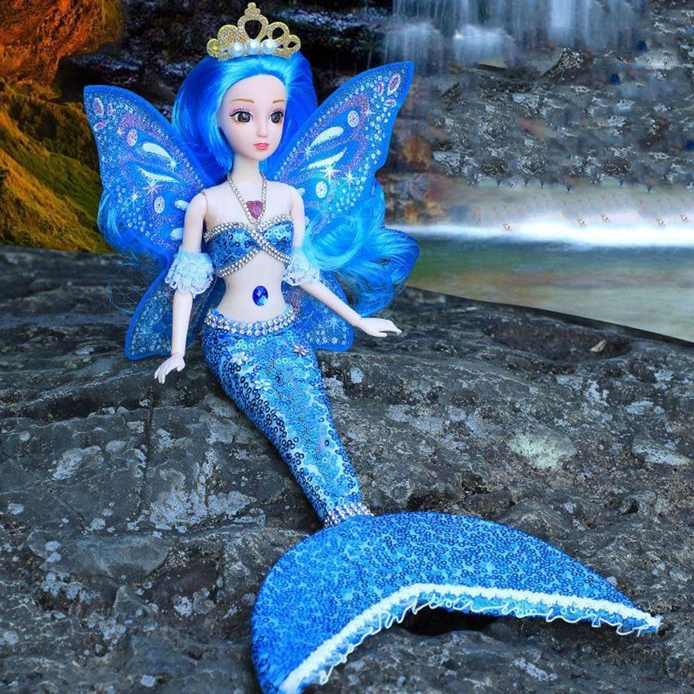 Daron1 Búp Bê Mặc Váy Đuôi Cá Đính Kim Sa Thân Thiện Với Môi Trường diy Với Môi Trường Có Cánh Nhiều Màu Lựa Chọn Cho Bé Gái