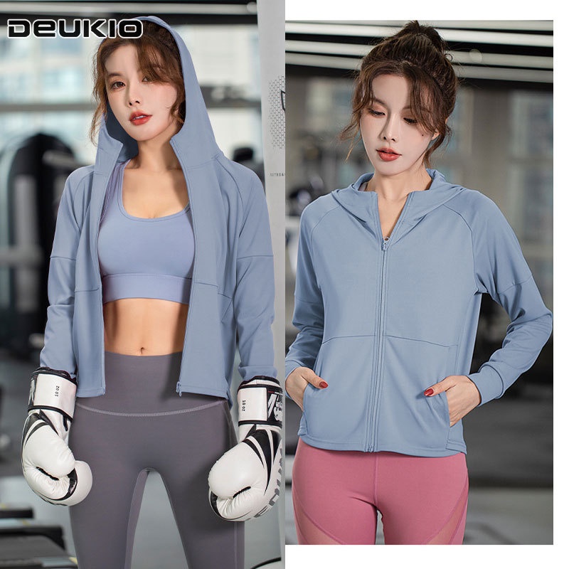 Deukio Áo Khoác Thể Thao Dáng Rộng Mau Khô Thời Trang Cho Nữ