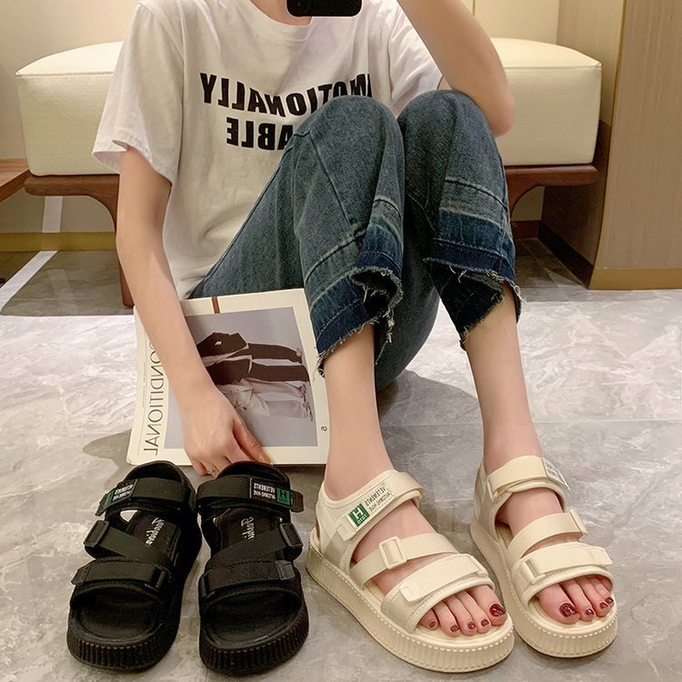 Giày Sandal Quai Dán Đế Dày Hở Ngón Quai Dán Thời Trang Mùa Hè Hàng Mới 2023 Dành Cho Bạn Nữ Sinh