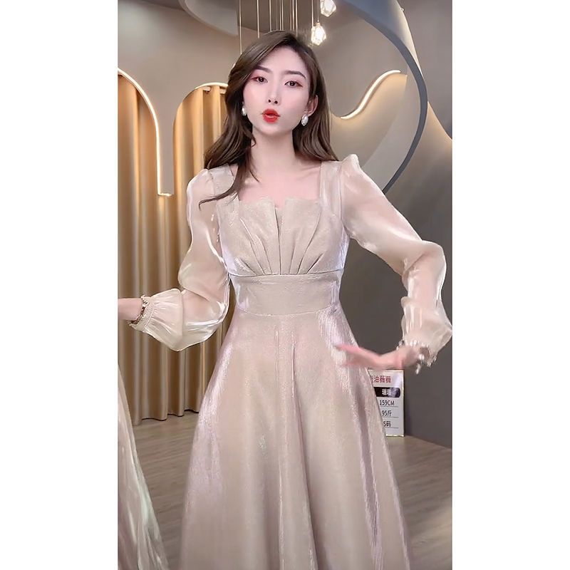 Internet celebrity popular dress elegant socialite Slim slimming meat-covering banquet dress