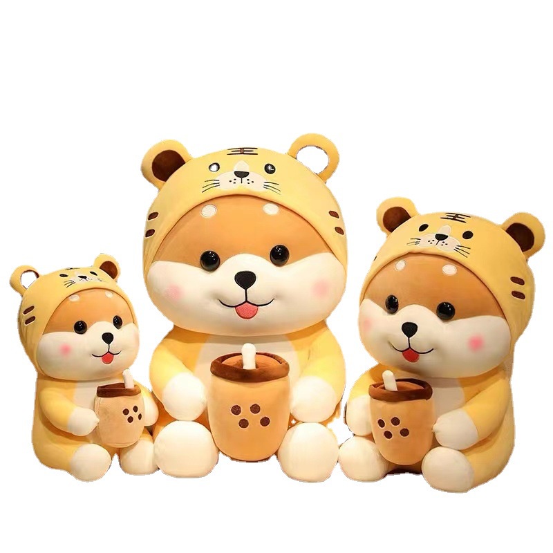 Gấu bông chó Shiba ôm trà sữa mềm mại dùng làm quà tặng đủ kích thước EDA'S HOUSE