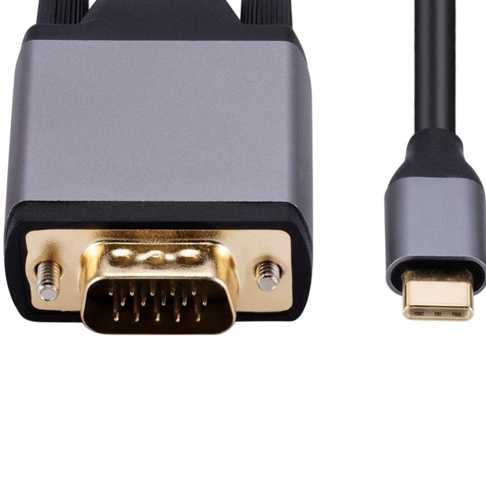 Dây Cáp Nối Dài 1.8M Đầu Type-C Sang VGA Bằng Hợp Kim Nhôm 3.1 24pin 10Gbps Tiện Dụng Cho Màn Hình / Máy Chiếu / TV / Laptop