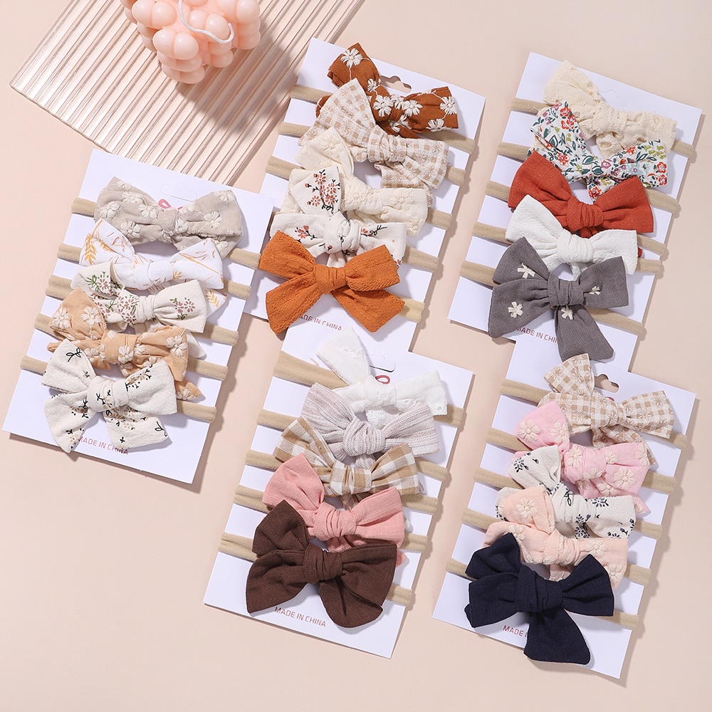 Set 5 Băng Đô Nơ Xinh Xắn Dành Cho Bé Gái
