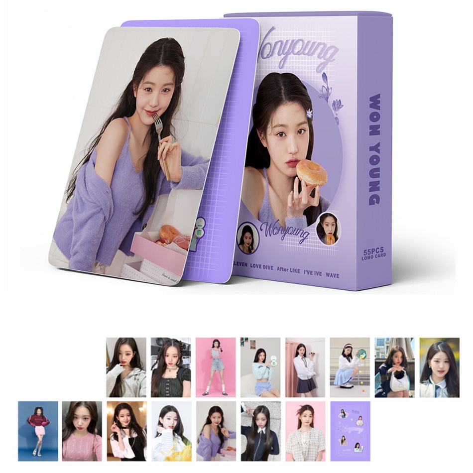 55pcs/box WONYOUNG IVE Photocards Album Lomo Cards Kpop Solo Postcards  Kpopfan store