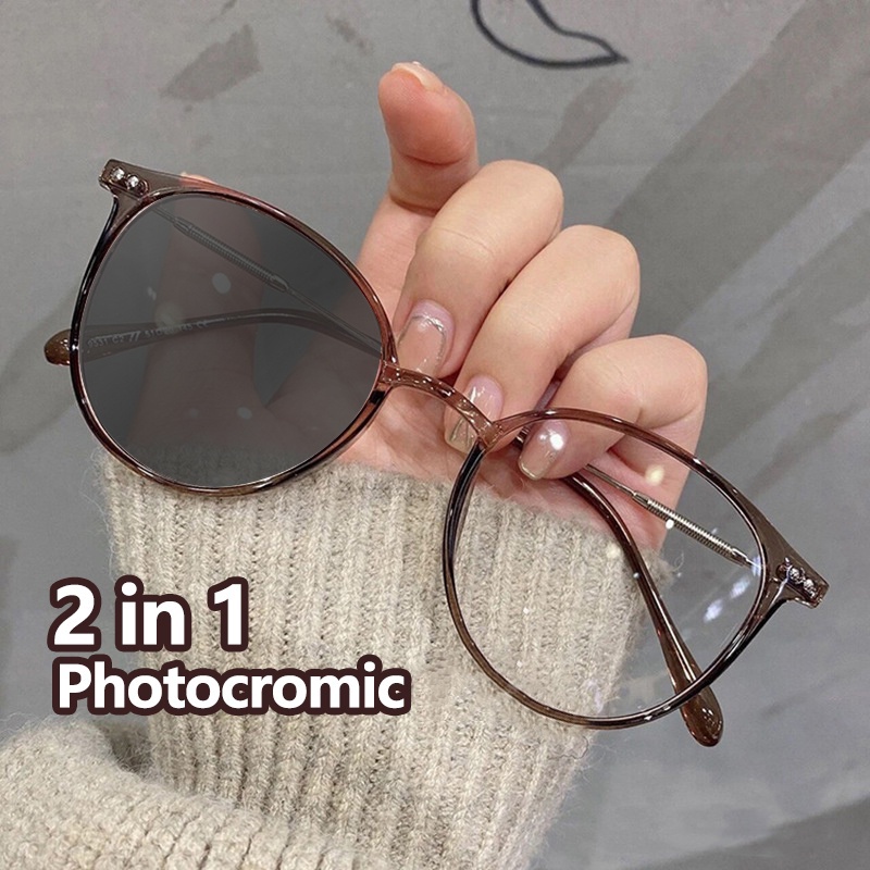 JIUERBA Mắt Kính Gọng Kim Loại Tròn Chống Bức Xạ Phong Cách Vintage Thời Trang Cho Nam Nữ