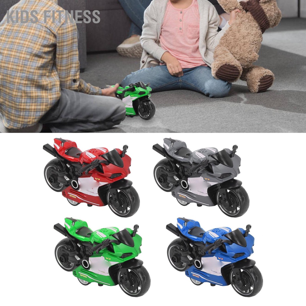 Kids Fitness Đồ chơi mô tô kéo lại Mô hình xe máy hợp kim phỏng sáng tạo cho Bộ sưu tập quà tặng trẻ em