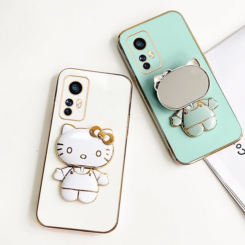 Ốp Điện Thoại Silicon Mềm Có Giá Đỡ Hình Mèo Và Gương Soi Cho OPPO Reno 10 Pro 5G Reno10 Plus