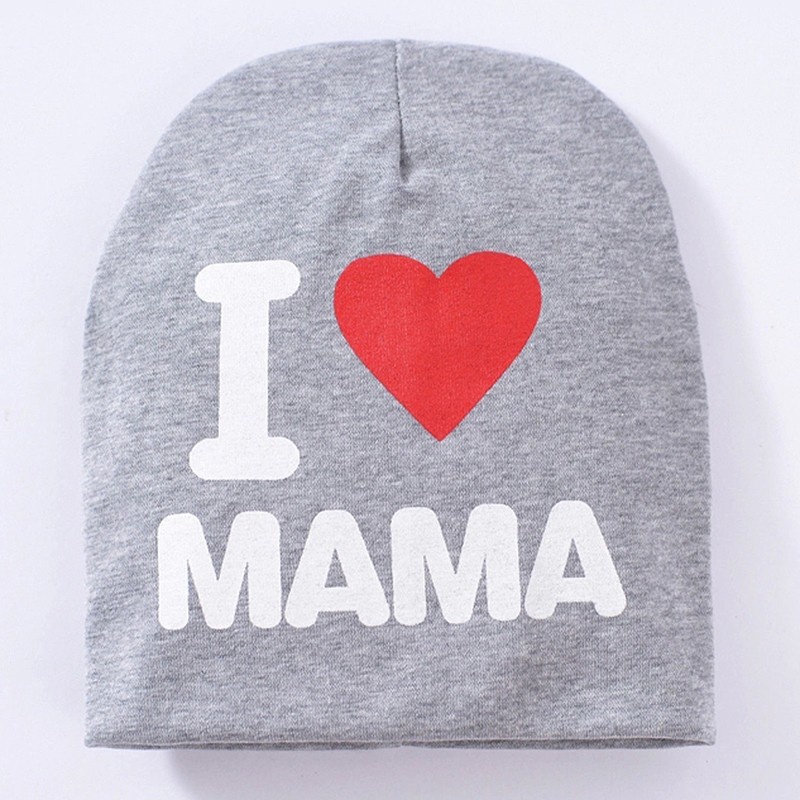 Mũ Trùm Đầu In Chữ I Love PAPA MAMA Dễ Thương Cho Bé