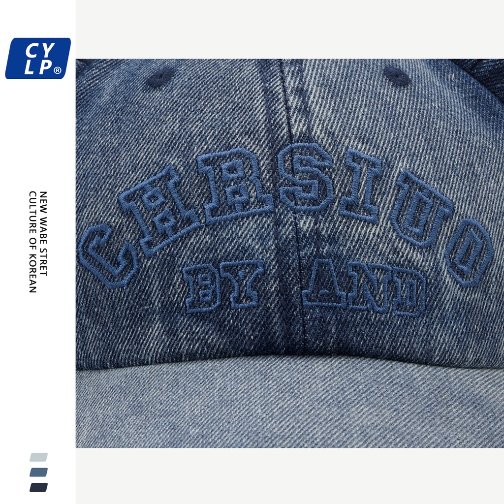 Mũ Lưỡi Trai Denim Thêu Chữ Phong Cách Hàn Quốc Dễ Thương Chất Lượng Cao