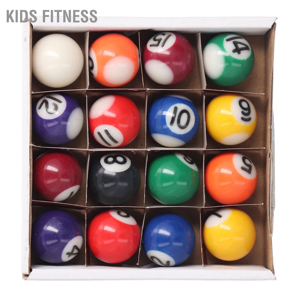KidsFitness 25Mm Mini Bi-a Bóng Hoàn Chỉnh 16 Bi Bộ Phong Cách Nhựa Bàn Phụ Kiện