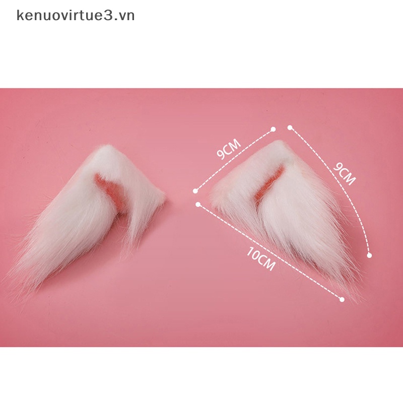 Kẹp Tóc Hình Tai Mèo Phối Lông Hóa Trang Lolita