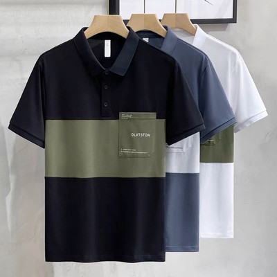 Áo polo nam BEFOYI SLC150 cotton tay ngắn dáng rộng thời trang Hàn Quốc có túi size lớn M-5XL