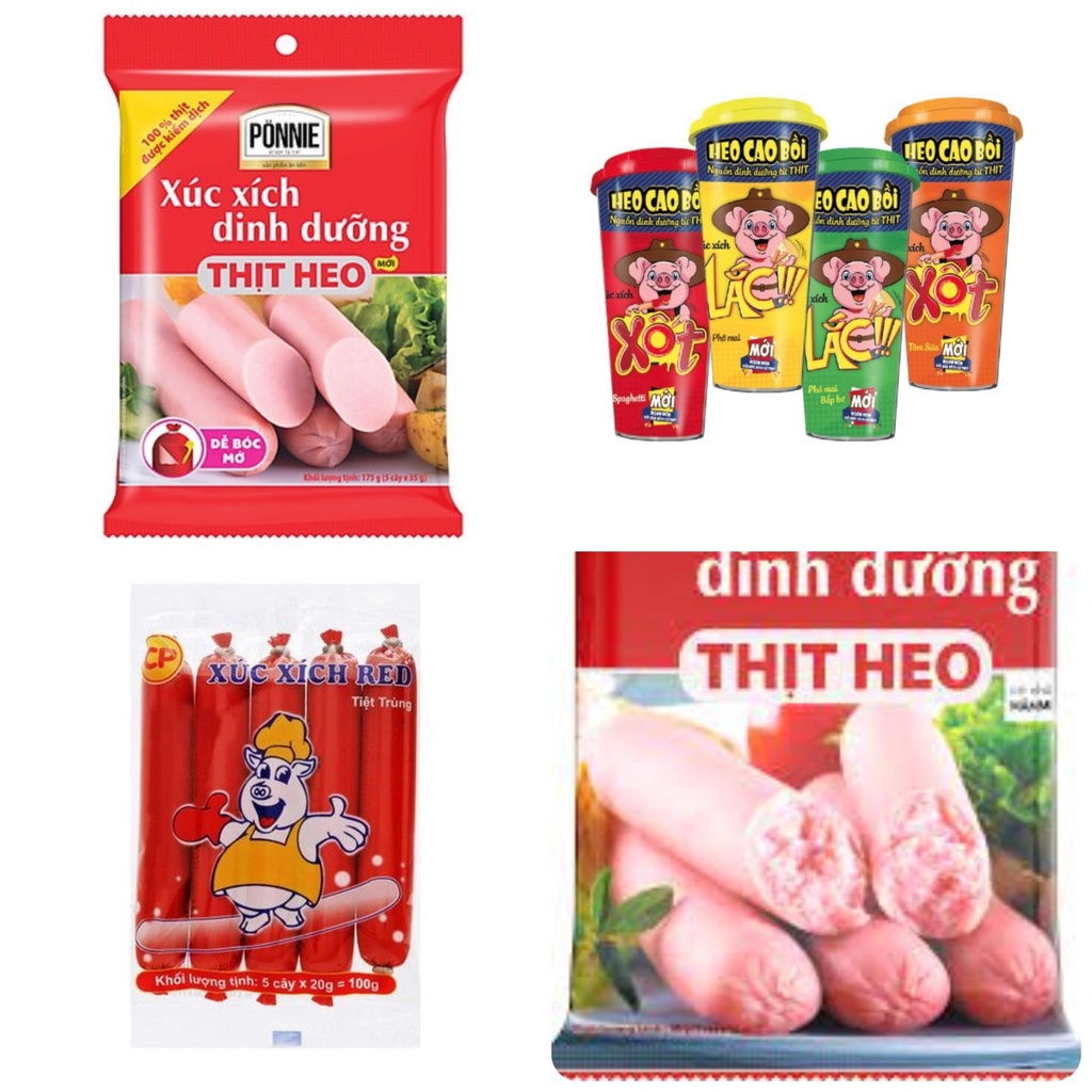 4 GÓI XÚC XÍCH ĂN LIỀN CP - PONNIE MỖI GÓI 105G /100G