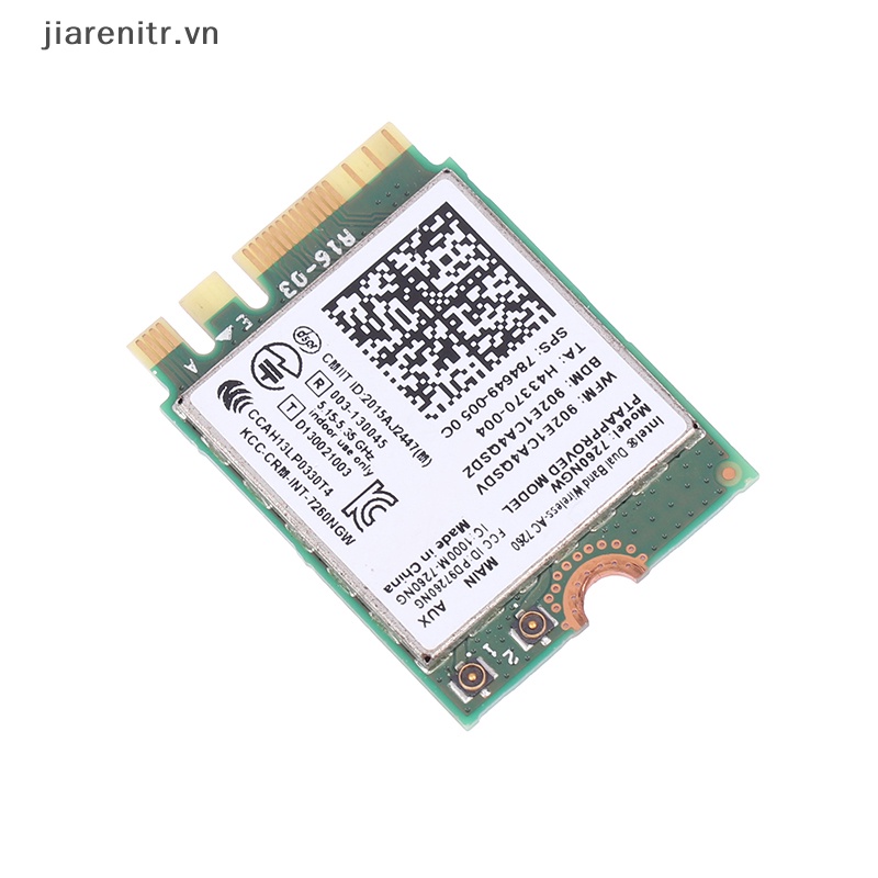1 Card Mạng Không Dây 1200Mbps Bluetooth 4.0 NGFF Wifi Băng Tần Kép 2.4G 5G Cho Laptop Intel 7260 7260NGW VN