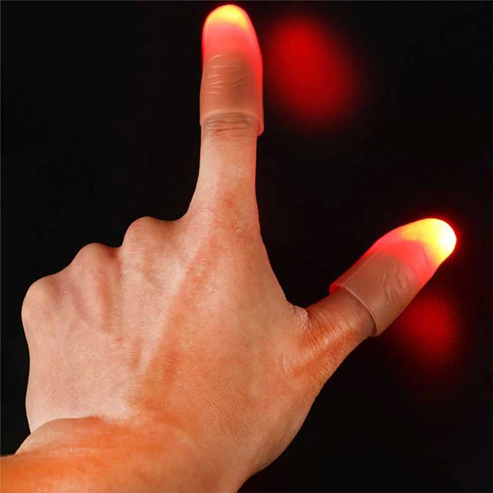 2 Magic Light Up Finger trick Fingers LED Tricks Thumb Magic Props Lights Toys