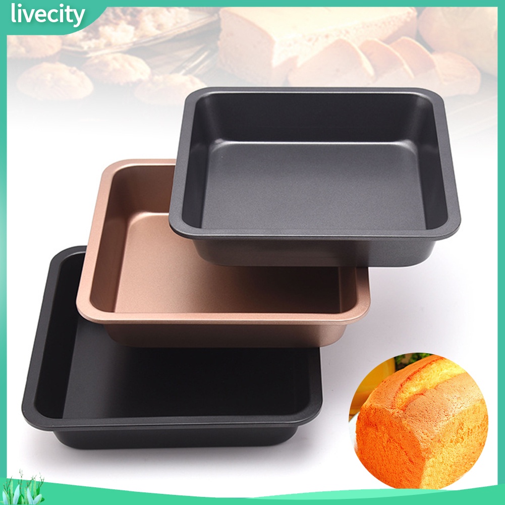 Chảo nướng hình vuông 8 inch lò nướng bằng thép carbon bánh mì cookie khay đựng bánh khuôn nướng