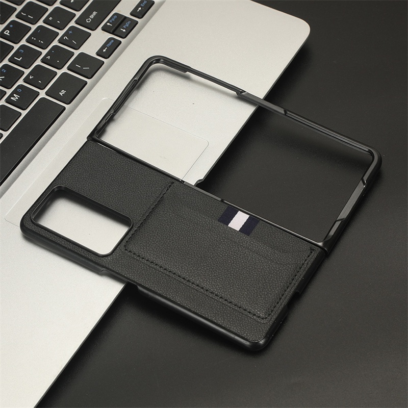 Đối với honor magic v2 5g case nhiều khe cắm thẻ vỏ da pu rắn và bìa sách pc