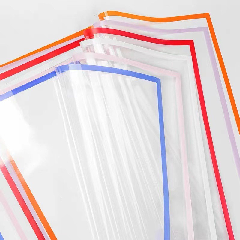 Giấy bóng kính viền màu gói hoa phong cách Hàn Quốc