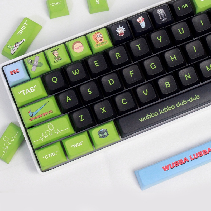 Rick và Morty Keycaps XDA Profile Anime dễ thương PBT Dye Sub Bàn phím cơ học Keycap