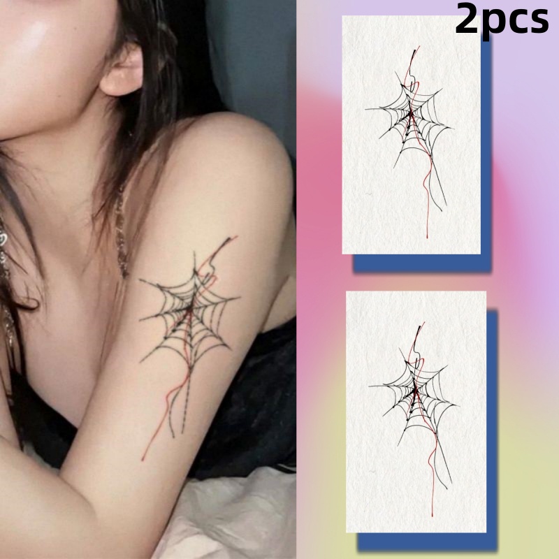 Hình xăm mạng nhện đen hình xăm cô gái sexy cánh tay hình xăm không thấm nước hình xăm dán kéo dài trong 6 ngày hình xăm giả tạm thời