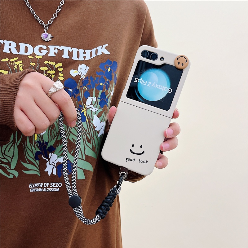 Ốp lưng samsung galaxy z flip 5 3d pochacco smiley lanyard fold case for flip 5 shockproof protector hard cover