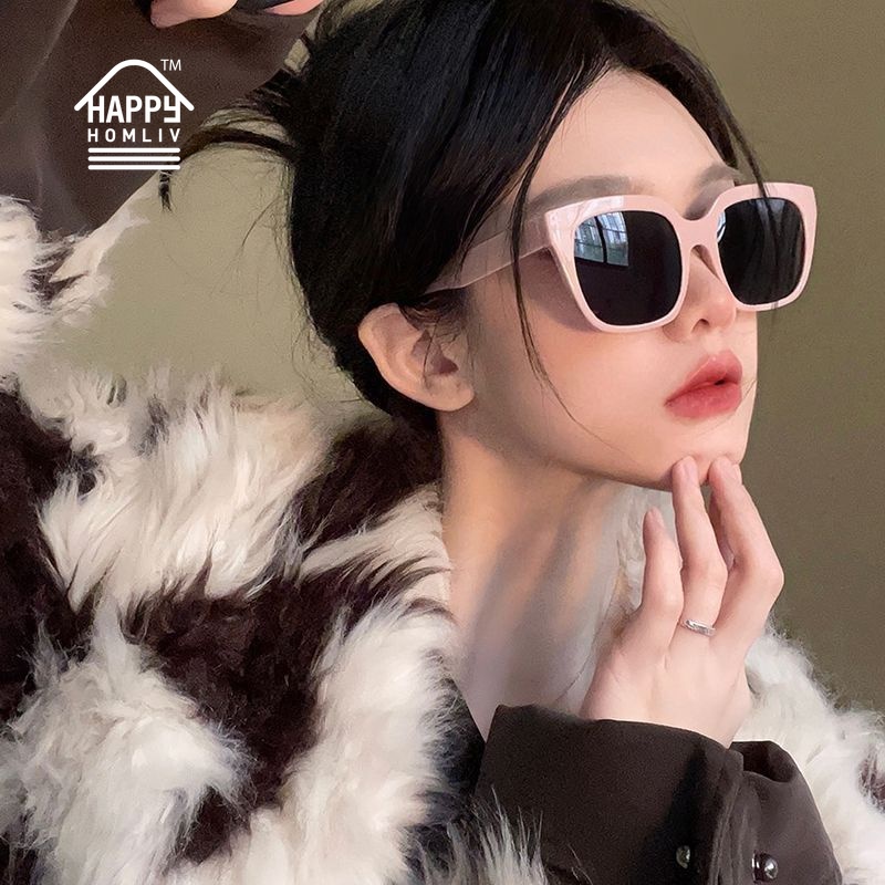 HAPPY HOMLIV Kính Mát Gọng Vuông Nhỏ Che Nắng Cho Nữ Dopamine Barbie