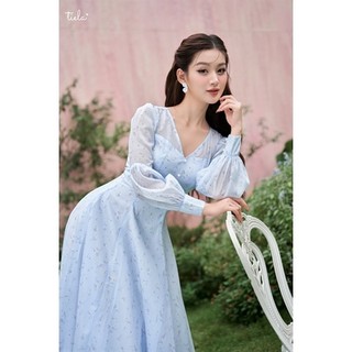 TIELA Đầm váy hoa tay dài cổ tim - Nelly Dress
