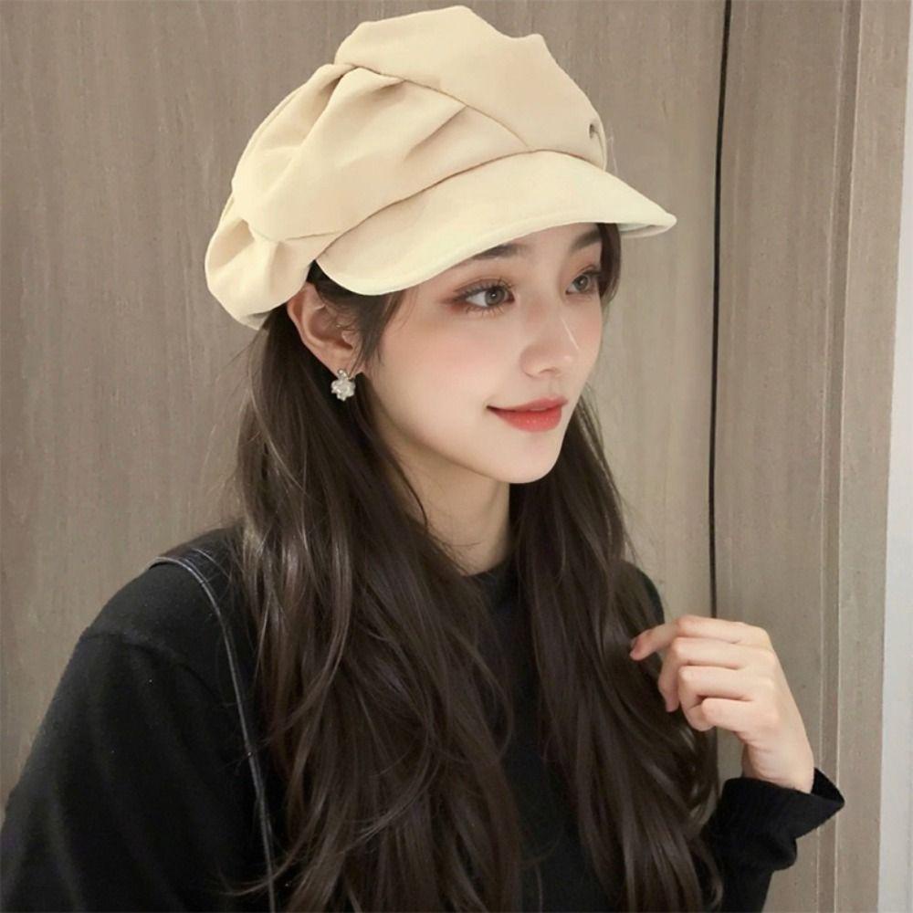 Mũ beret Xếp Ly Phong Cách Thời Trang harajuku y2k
