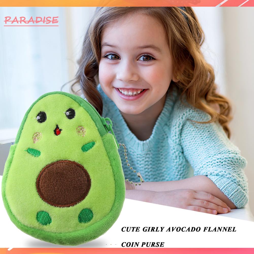 Thời trang nữ hình quả bơ ví tiền xu nhỏ treo mặt dây chuyền ví nhỏ