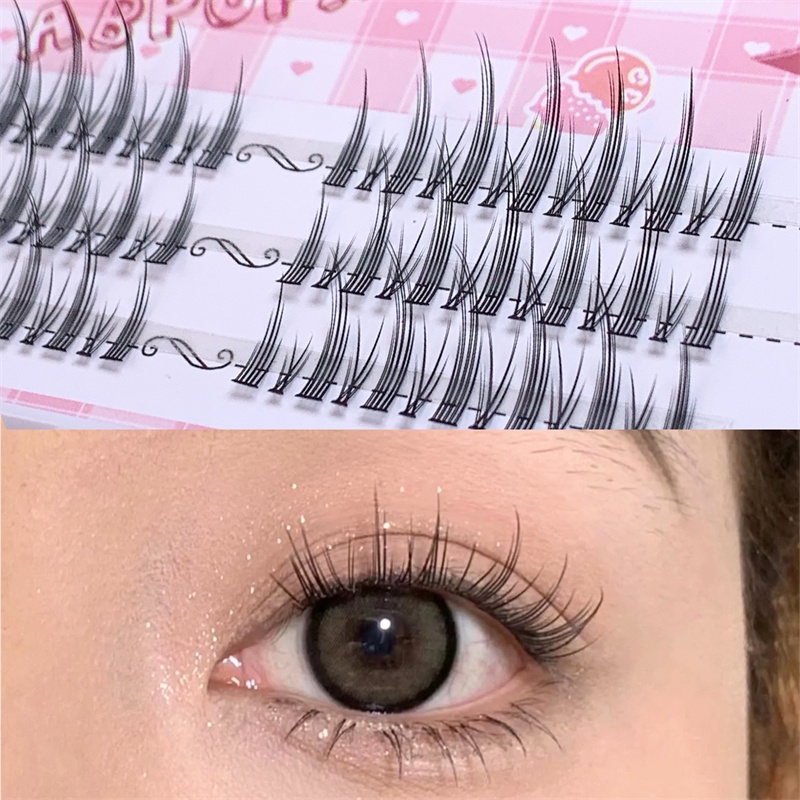 Abpopa three row nature eyelashes soft 3 cặp có thể tái sử dụng không cần cắt xén