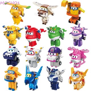 Mocho1 super wings anime kids quà tặng mini deformation jett dizzy plane robot