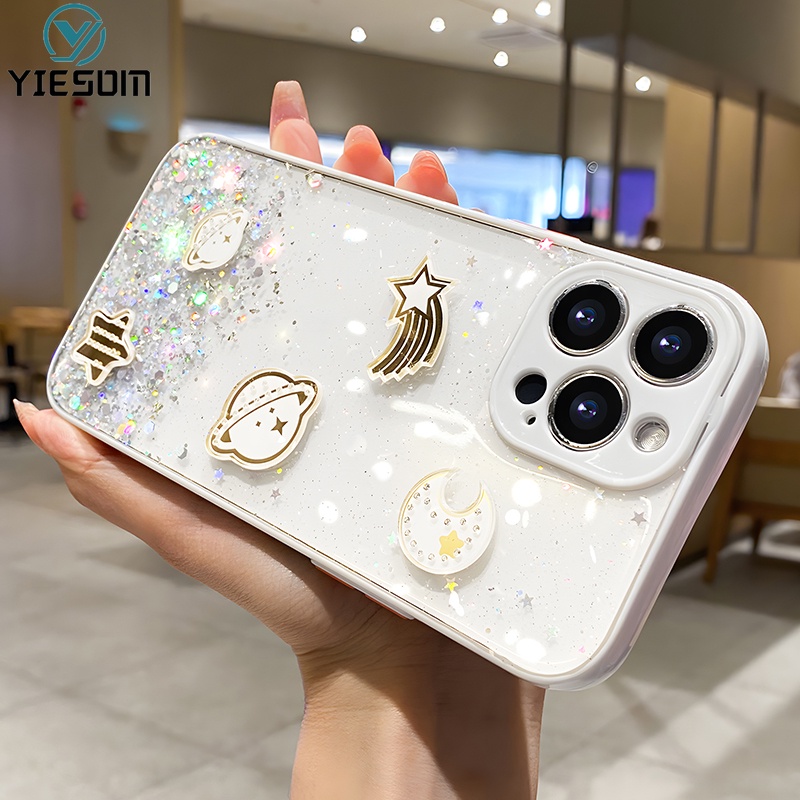 Clear gradient glitter planet vỏ điện thoại xiaomi poco x3 nfc x4 pro 5g m3 m4 pro 4g m5s f3 mi 11 lite xiaomi 11t dễ thương star moon vỏ bảo vệ máy ảnh chống sốc