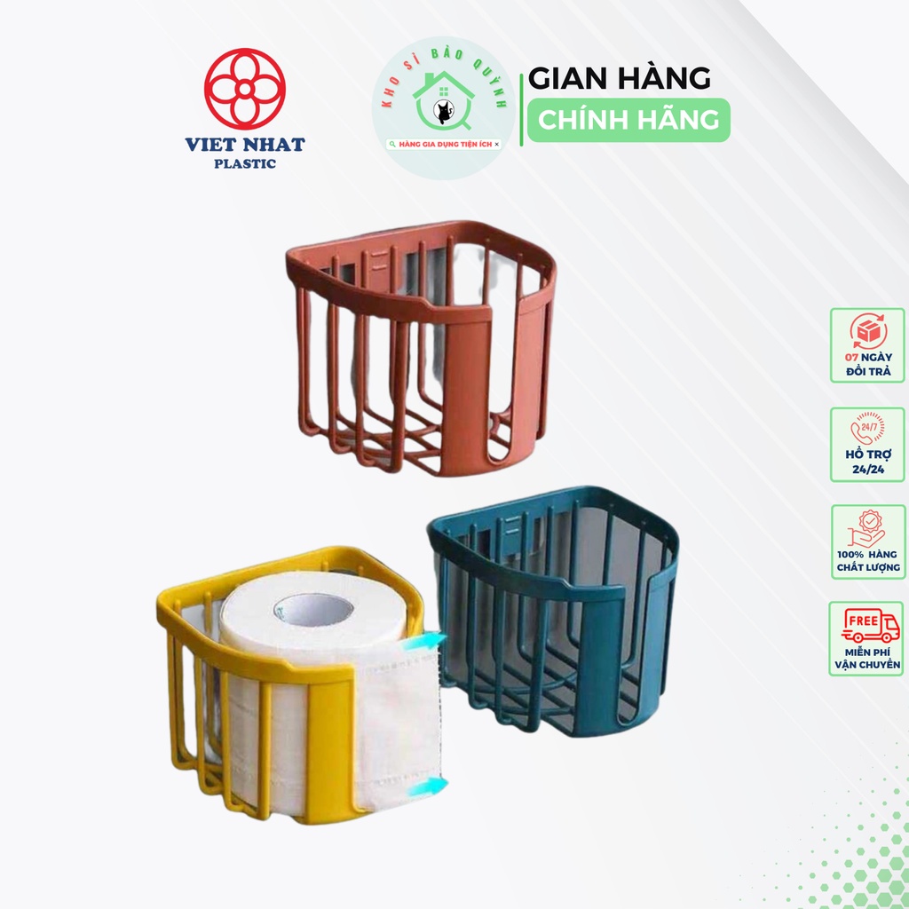 Giỏ đựng giấy vệ sinh dán tường Việt Nhật 3380 - Giỏ treo tường đựng khăn giấy, đồ dùng phòng tắm, nhà bếp