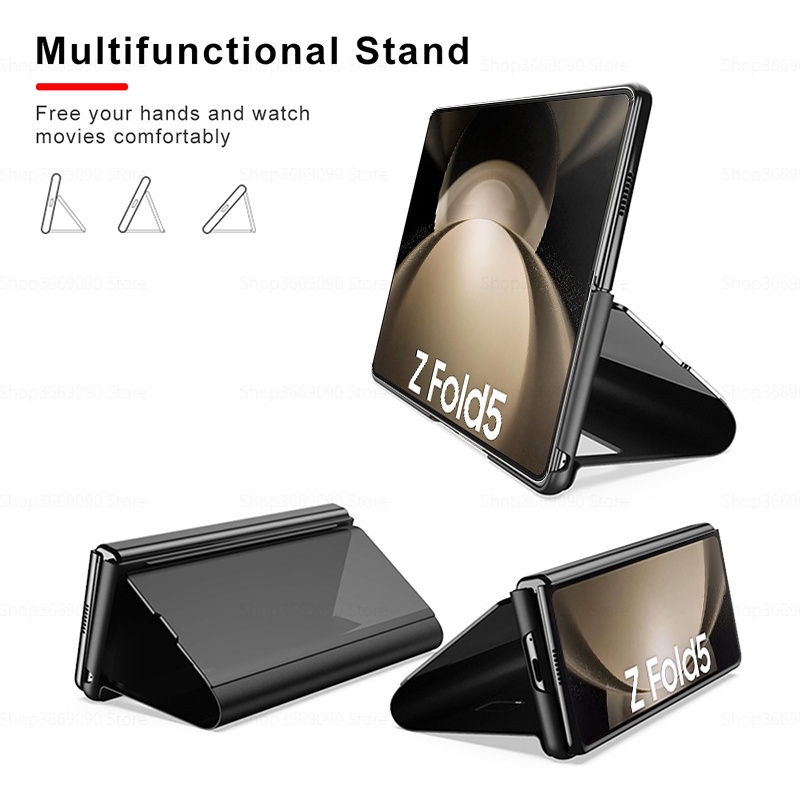 Đối với samsung z fold 5 case smart mirror flip cover từ tính cho samsung galaxy z fold5 fold 4 3 5 zfold 5 zfold5 stand book fundas